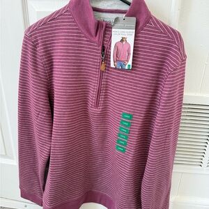 Berkeley Jensen Men's Stripe Half-Zip Pullover - Rose